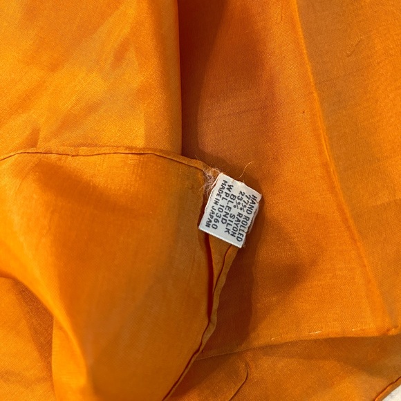 LOT OF (3) VINTAGE HAND ROLLED SILK SMALL SQUARE JAPAN MADE SCARVES - Picture 9 of 11